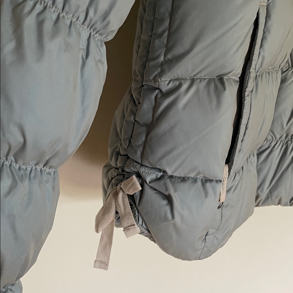 Eddie Bauer Feminine Down Jacket - Powder Blue with Side Ties - Picture 2 of 5